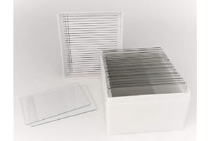 BENZ MICROSCOPE Large 3" x 2" Glass Microscope Slides in Storage Case, 25 Count