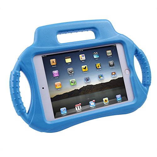 HDE Kids iPad Mini 4 Steering Wheel Case Shockproof Protective Cover Multi Handle Stand (Blue)