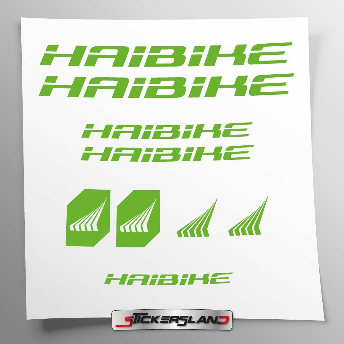 Sticker Kit Compatible with MTB Mountain Bike Frame and Helmet | Decals Sticker Decal Bike Logos | Stickersland® – Haibik (Glossy Green)