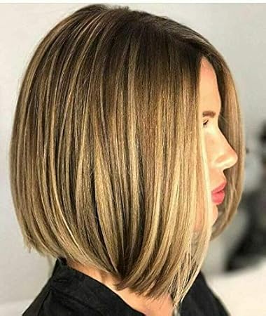 Laavoo 14 Bob Wigs Human Hair Straight Front Lace Brazilian Hair