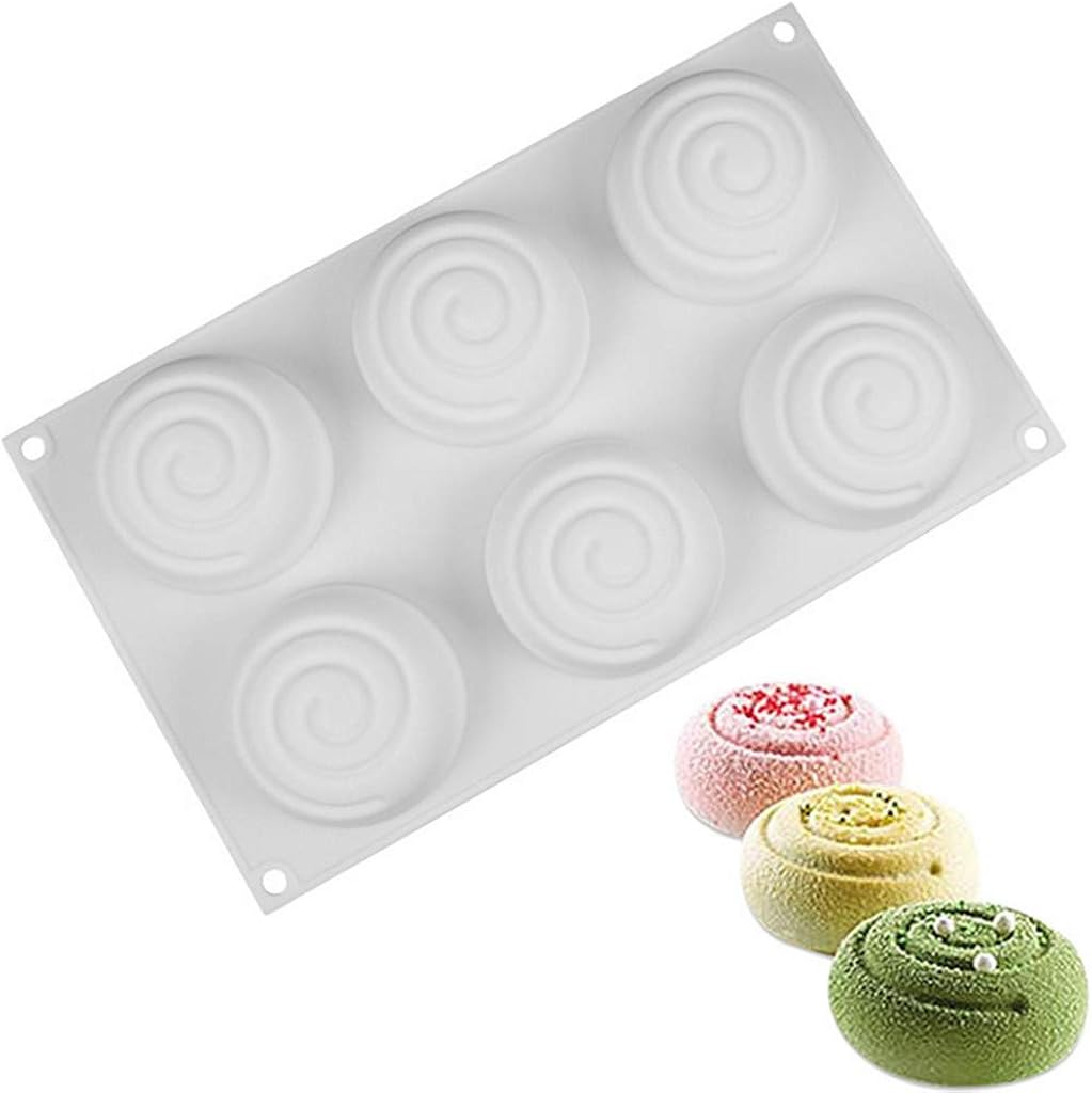 Jonerytime_Silicone Cake Mold Spiral DIY Baking Cake Mold White Silicone Mold