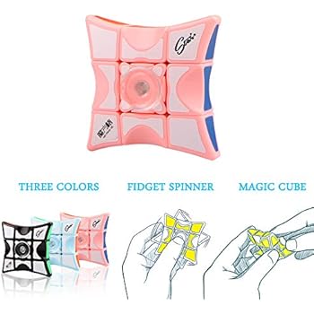 FIDGET PRO Fidget Spinner Cube Stainless Steel Bearing High Speed Spinning Toy, 1x3x3 Infinity Puzzle Floppy Cube for Helping ADHD Focus Anxiety & Stress Reducer (Pink)