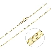 ALEXCRAFT Wholesale 6PCS 14K Gold Plated Brass Box Chain Necklace Bulk for Jewelry Making (18 inch)