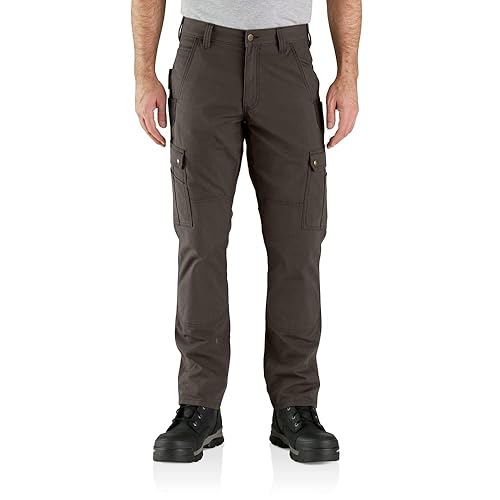 Carhartt Men's Relaxed Straight Ripstop Double-Front Cargo Pant, Dark Coffee, W33 x L36