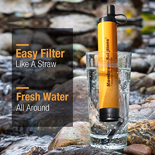 Membrane Solutions Water Filter Straw, Ultralight Life Survival Straws