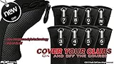 Black All Hybrid Headcover Set 3-pw Golf Club Covers Head Cover Neoprene Mesh 3 4 5 6 7 8 9 Pw Complete