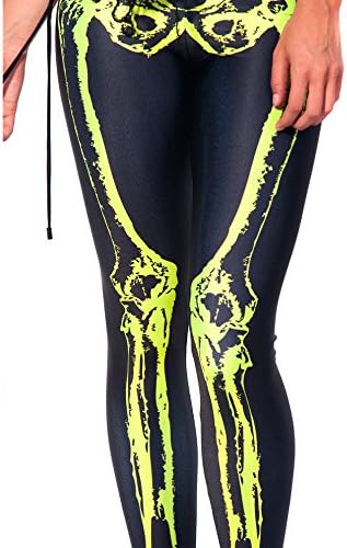 Fluorescence Skulls Women's Slim Graphic Printed Pattern Stretchy Pencil Pants Sexy Tights Jegging