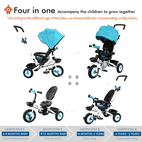 fascol triciclo bebé plegable 4 en 1