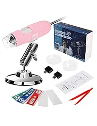 Microscopio de WiFi, portátil USB Digital Kids Microscopio   50 x a 1000 x 1080p HD Video Ampliación con 8 LED luz para iOS Android Windows Mac