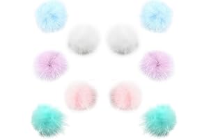ECYC Ltd 10 Pcs 1 inch Small Faux Fur Pompoms for Crafts, Mini Furry Pom Pom Balls Soft Fluffy Faux Mink Fur Ball for DIY Crafts Projects Jewelry Keychains Making Knitting Accessories