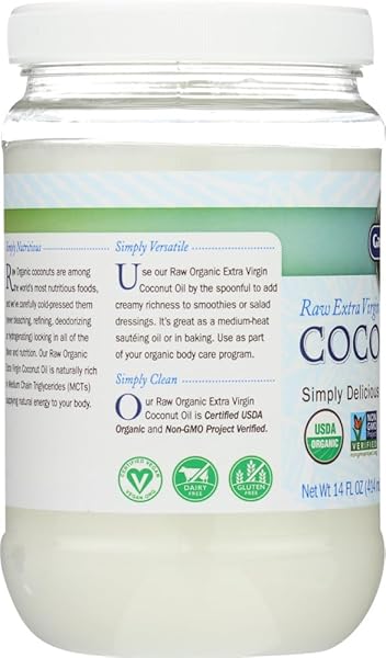 GARDEN OF LIFE, ORGANIC COCONUT OIL,RAW EXTRA VIRGIN, PACK OF 6, SIZE 14 FZ – NO ARTIFICIAL INGREDIENTS GLUTEN FREE VEGAN 95%+ ORGANIC6