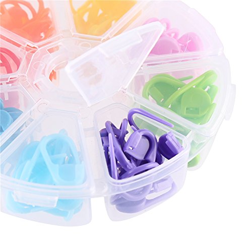 LOKIPA Crochet Locking Stitch Markers for Knitting 104pcs Mixed Color Stitch Marker Set Knitting Stitch Counter Needle Clips … - Thumbnail 2