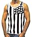 Pacific Surf Men's American Flag Stripes and Stars Tank Top Shirt TAF06 Black L