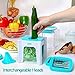4-in-1 Vegetable Chopper for Onion, Potato, Veggie, Fruit – French Fry Cutter, Dicer, Spiralizer (Turquoise)
