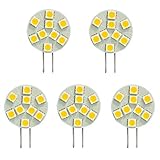 HERO-LED SG4-9T-DW Side Pin G4 LED Disc Halogen Replacement Bulb, 1.8W, 15-20W Equal, Daylight White 5000K, 5-Pack(Not Dimmable)