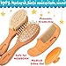 Baby Hair Brush Comb Set - Natural Wooden Hairbrush with Soft Goat Bristles for Cradle Cap - Scalp Grooming Massage for Newborns, Toddlers, Kids - Baby Shower and Registry Gift