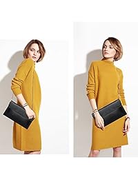 S-ZONE - Bolso de mano de piel auténtica para mujer