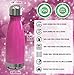 Stainless Steel Water Bottle for Kids School, Double Wall Insulated Cola Bottle Shape for Cold and Warm Drinks, BPA Free Metal Sports Bottle for Boys, Girls & Women (Pink, 12 oz)