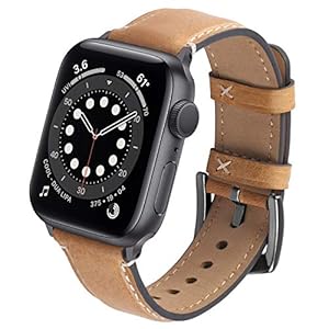 GerbGorb lederen band voor Apple Watch 42 mm 44 mm 45 mm 38 mm 40 mm 41 mm, banden compatibel met iWatch-serie 7/6/5/4/3…
