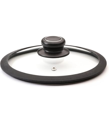 Black Cube 8-Inch Tempered Glass Lid - Airtight Silicone Rim For Nonstick Frying Pans
