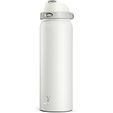 40 oz Insulated Water Bottle with Straw: Meoky Stainless Steel Metal Water Bottle with 2-in-1 Lid - Leak Proof, Cold for 24 Hours, Protective Silicone Base, BPA-Free for Sports Gym, Ivory