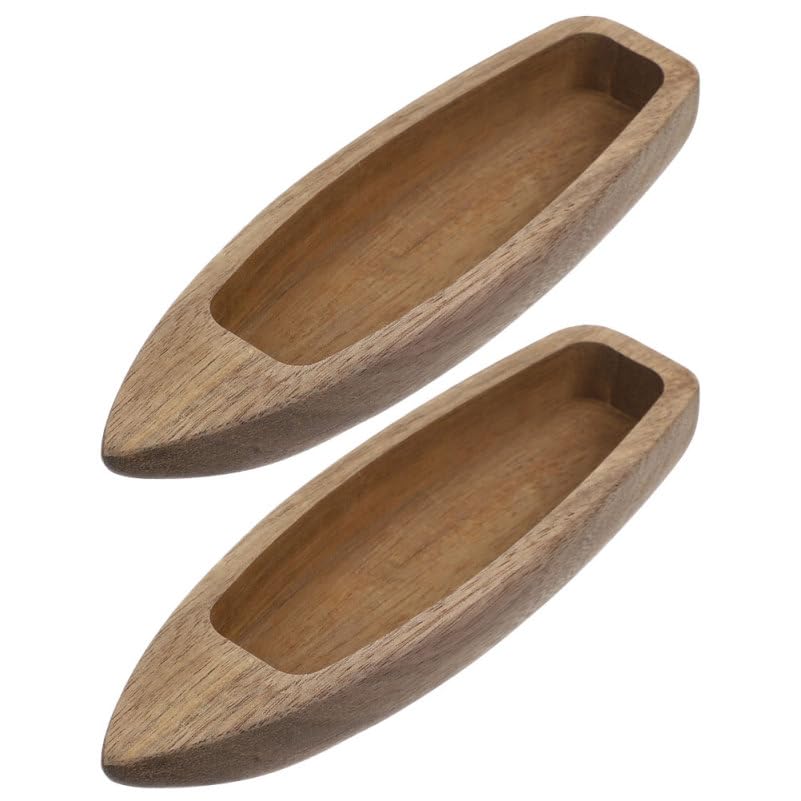 ULTECHNOVO 2 Pcs Wooden Boat Model Set - Miniature Unfinished Wood Canoe for DIY Crafts, Small Blank Sailing Boat Ornament for Nautical Home Decor, Desktop Accessory & Zen Garden