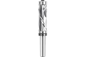 SpeTool Compression Flush Trim Router Bit 1/2 Shank 3/4 Cutting Diameter, Top & Bottom Bearing Extra Long Carbide Pattrern Flush Cut Router Bit for Woodworking Trimming