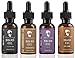 Beard Oil Conditioner Growth 4 Pack - Natural Variety Gift Set - Unscented Fragrance Free, Sandalwood, Tea Tree & Mint Conditioning, Moisturizing, Softening Beards & Mustaches Maintenance for Men