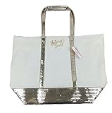 Victoria's Secret Gold Sequin Sparkle Tan Tote Bag