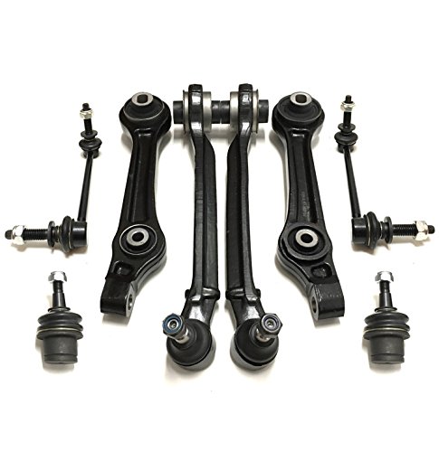 PartsW 16 Pc Complete Suspension Kit for Chrysler 300, Dodge Charger, Challenger & Magnum Control Arm, Inner Outer Tie Rod Ends, Sway Bar Link Lower Ball Joints Boots Bellow Only RWD
