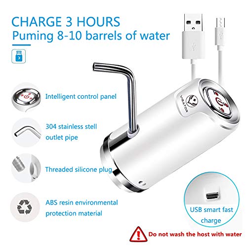 VISATOR 5 Gallon Water Bottle Dispenser - Portable Compact Drinking Water Pump with 600ml quantitative effluent Switch fits for 1 to 5 Gallon Jugs (Mandala)