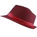 The Hat Depot Light Weight Classic Soft Cool Mesh Crushable Fedora hat (S/M, Burgundy)