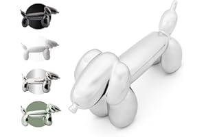 Reimagine Discovery Dachshund Decor, Weiner Dog Stuff, Home Decor Jeff Koons Balloon Dog Sculpture, Cute Desk Decor for Dog Moms or Dog Dads, Work from Home Must Haves, Gifts for Dog Lovers (Silver)