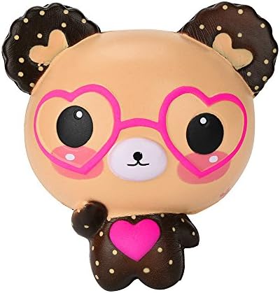 2018 New Squishy Love Cute Glasses Bear Scented Jumbo Charm Super Slow Rising Squeeze Toy,Sold By Malloom