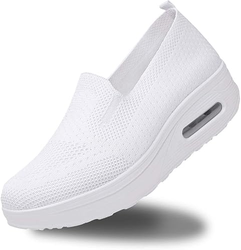 Amazon Todaysunny 厚底 スニーカー レディース スリッポン ローファー ウォーキングシューズ レディース ダイエットシューズ ナースシューズ エアクッション アウトドア 船型底 運動靴 ランニングシューズ 軽量 美脚 婦人靴 看護師 Todaysunny シューズ バッグ