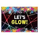 Funnytree 7X5ft Glow Neon Party Backdrop Colorful Laser Ray Splatter Photography Background Graffiti Spray Paint Disco Retro Dance in The Dark Night Photo Banner Decorations Photobooth Props