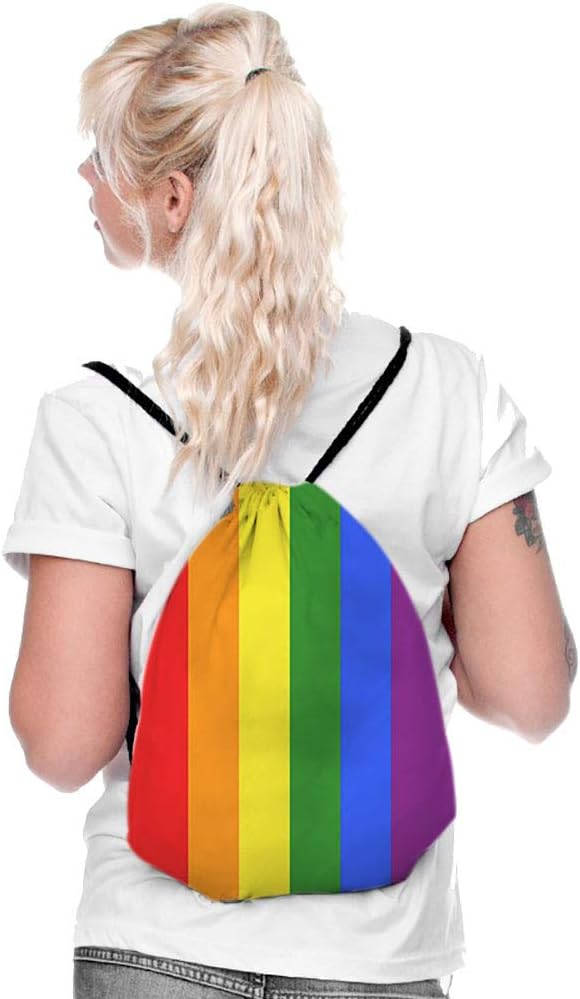 PREMYO Drawstring Gym Bag Backpack Quote Print Rainbow Rucksack for School Sports Travel Women Children Birthday Present - Image 4