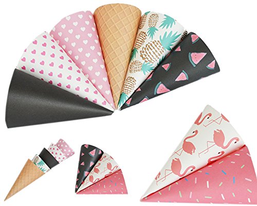 Self-adhesive Flower Packaging Paper Bouquet wrapper Candy Food Paper Cones from Ocharzy (Brown, 20 pcs)