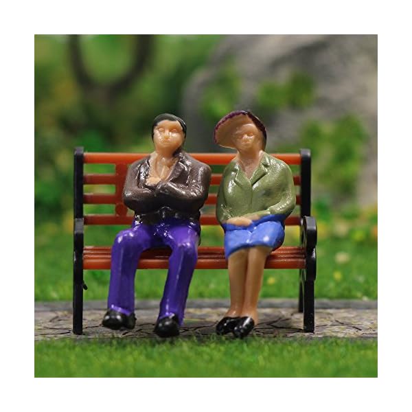 Evemodel 50Stk. Modelleisenbahn 1:50 Bemalte sitzende Figuren Personen Spur 0 P50W-50N-EU – Bild 6