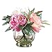 Faux Peony Floral Bouquet in Vase, Pink