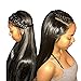 BEEOS 9A 360 Lace Frontal Straight Wig with Baby Hair,150% Density Pre Plucked and Bleached Knots Natural Hairline Free Part Brazilian Human Hair Wigs