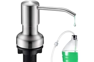 SonTiy Dish soap Dispenser for Kitchen Sink, Liquid Kitchen Hand soap Dispenser Pump Brushed Nickel, Stainless Steel Sink soap Dispenser Set with 47” Extension Tube kit and 17 oz Bottle