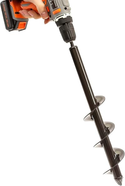 Generic 8x45cm Auger Post Hole Digger Metal Spiral Drill Bit