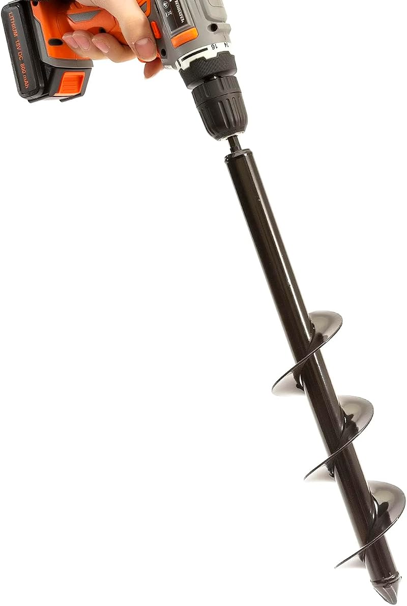 Generic 8x45cm Auger Post Hole Digger Metal Spiral Drill Bit