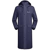 HANMENGXUAN Men's Rain Jacket with Hood Waterproof Lightweight Long Safety Raincoat Rain Gear