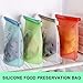 4 Packs Reusable Silicone Food Storage Preservation Bags, SiFREE Cooking Bag for Refrigerator, Microwave Oven, Fruits, Vegetables, Meat