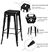 Yaheetech 2 Pack Metal Bar Stools Vintage Counter Bar Stool Stackable Chairs Heavy Duty for Bistro/Patio/Café/Restaurant/Dining Room/Kitchen Black, 30