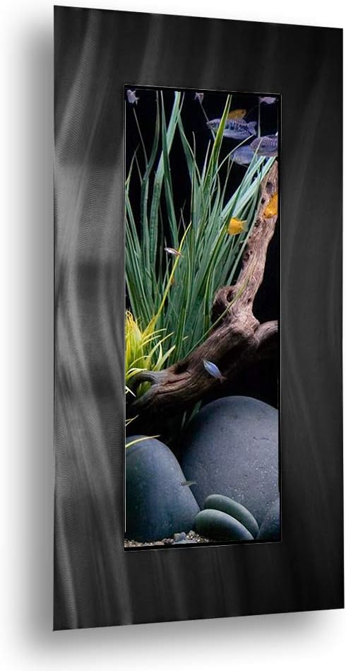 Aussie Aquarium 2.0 Wall Mounted Aquarium, Brushed Black