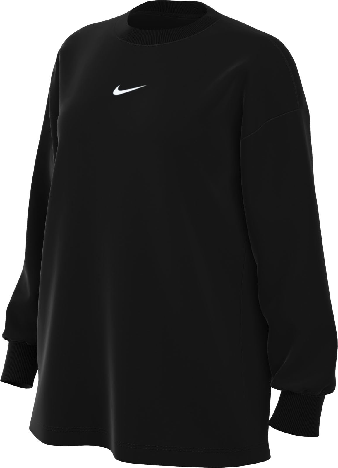 Photo 1 of Nike Sportswear Essential Women's Oversized Long-Sleeve T-Shirt (Black) Size Medium