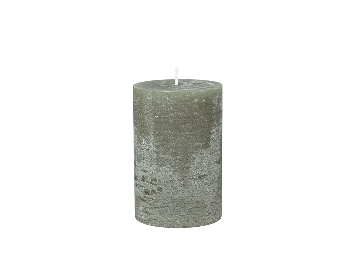 Chic Antique Macon Rustic Pillar Candle in Various Colours and Sizes Antique New Altar Candle Pillar Candle 100% Paraffin Long Burning Time (Olive, 15 x 10 cm) — image 1